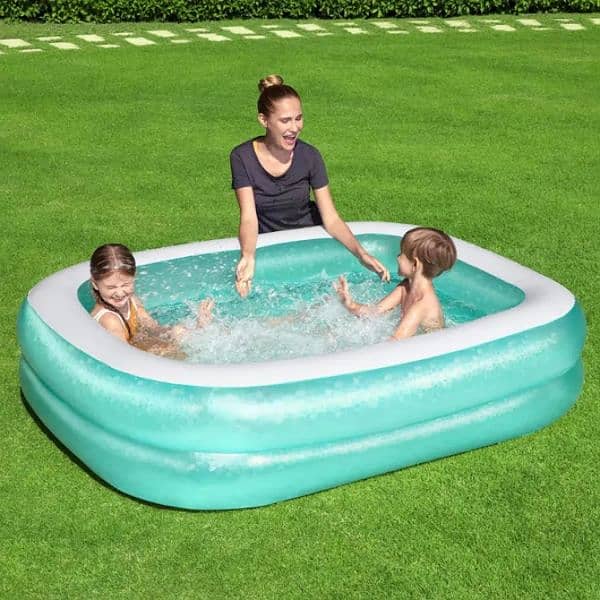 Bestway Inflatable Family Pool, Blue Rectangular 03020062817 1