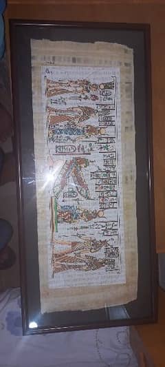 egyptian painting by adil ghabour on papyrus sheet.