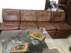 4 pc leather/rexeen sofa seat
