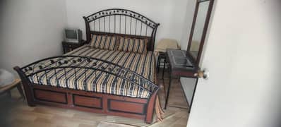 best quality bed with mattress side tables and dresser for urgent sale