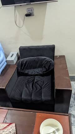5 seater sofa black velvet