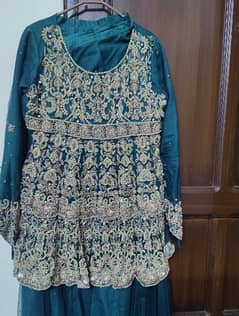 Fancy short frock with lehanga, condition 9/10