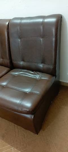 Brown Colored Comfortable Office Sofa Pair.