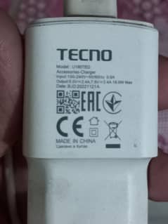 tecno original adapter with type c original cable new condition