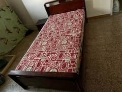 Wooden Single Bed + Molty Foam Mattress