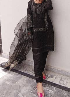 black kurta trouser