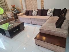Branded L shaped 7-8 Seater Sofa and LED table