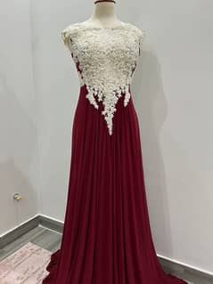 Bridal imported heavy embroidered net maxi