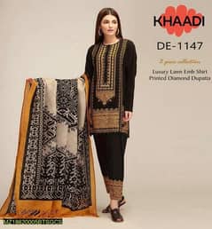 3 piece Women's Lawn Embroidred Suiy