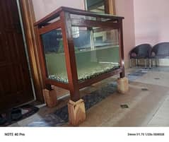 fish Aquirium pure wood and 10mm glass large size