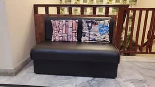 Sofa Set - Black leatherette