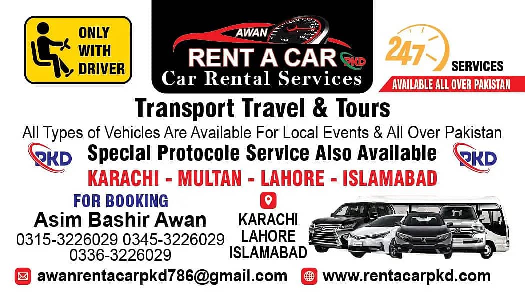 Rent a car karachi/car rental/Travel,Toursim and Tour to all Pakistan 4