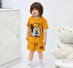 kid's Jersey Printed T-Shirt and Shorts set