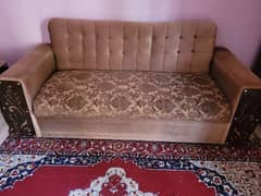 Velvet sofa set with shisham center  Table