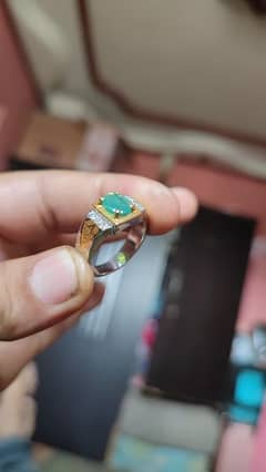emerald orignal afghanistan with 925 silver beautiful dezine