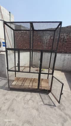 Metal Bird's Cage with three seperate sections.