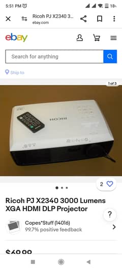 Richo Projector PJ X2340 Urgent Sale.      0310⁰²²²679