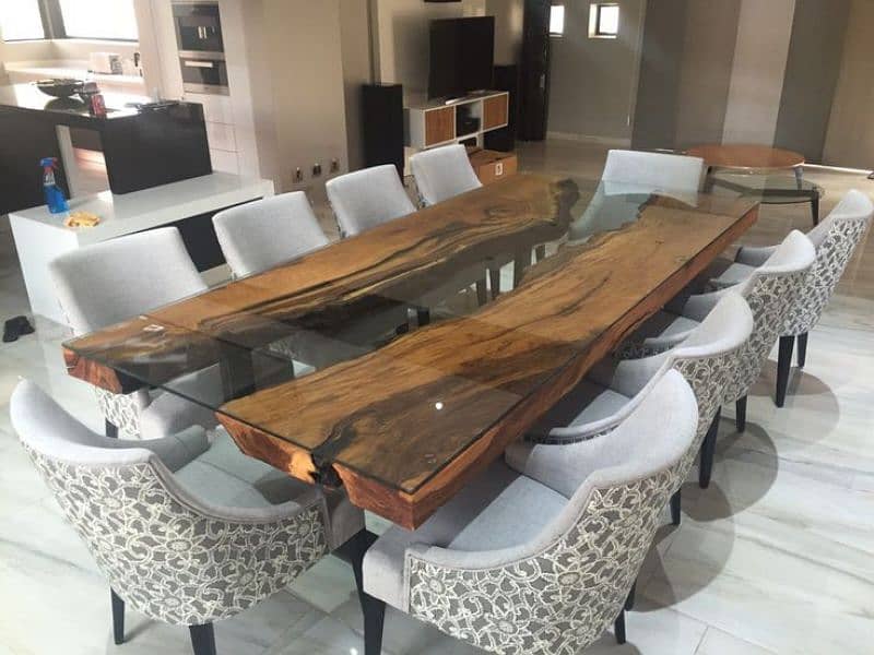 Epoxy resin dining table life time warranty 5