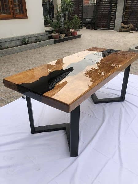 Epoxy resin dining table life time warranty 6