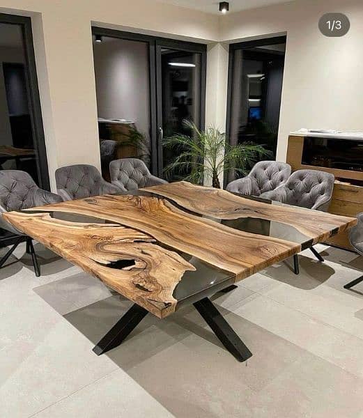 Epoxy resin dining table life time warranty 2