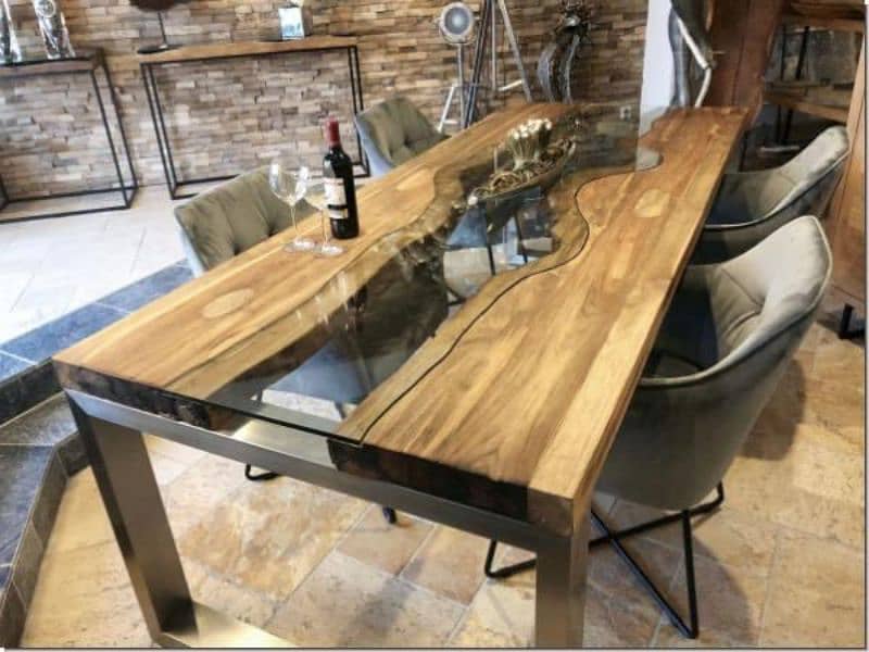 Epoxy resin dining table life time warranty 7