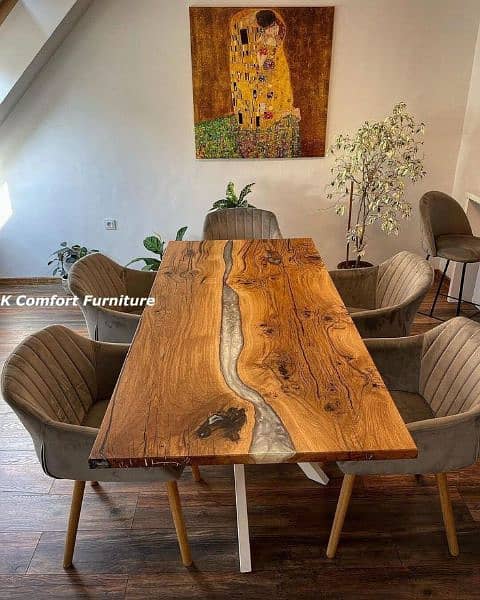 Epoxy resin dining table life time warranty 0