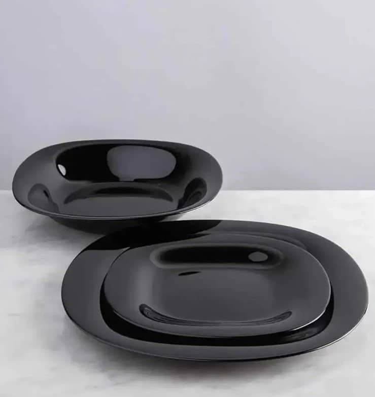 Black Marble plates, 18 Piece Plates Set 1