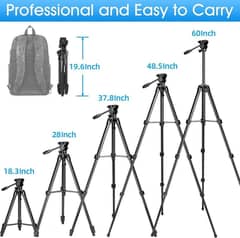 Tripod, 60-Inch Camera/Phone Stand Aluminum for Professional Photogra