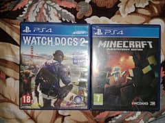 Minecraft disc and Watch dogs 2 disc