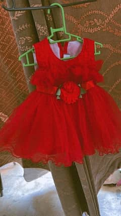 baby frock red colur