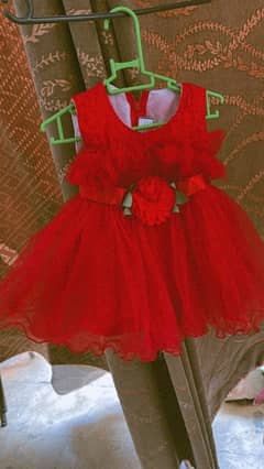 baby frock red colur 0