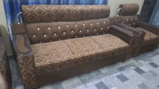 5 Seater Sofa with Glass Table