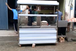Shawarma burger counter stainless steel with fryer