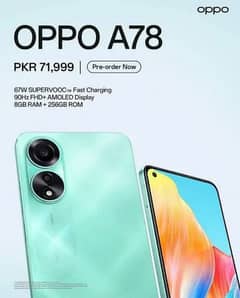 Oppo a78 8+8 256 lush condition warranty available