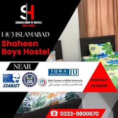 Boys Hostel in I-8 for students Szabist, Numl, Iqra, Shifa University