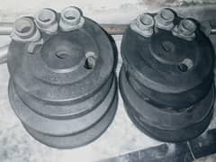 Weight plates with rods, Dumbbells