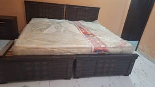 single bed 2 piece one side table 2 matress