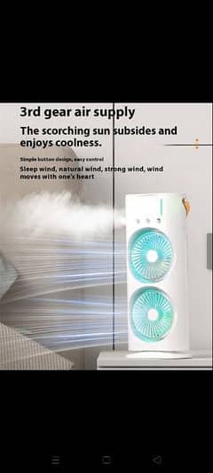 Mist Fan Rechargeable Dual Double Spray with lightening.