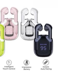 unique look Air 31 ear buds in 4 different colors with led display.
