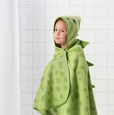 IKEA JATTELIK Towel With Hood, Dinosaur/Stegosaurus/Green 140x97 Cm