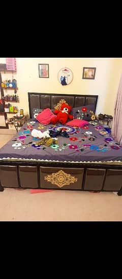 king size bed for sale among with iron side tables and spring mattress