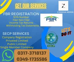Get our services(FBR Registration, SECP Services)