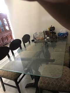 dining table with glass table