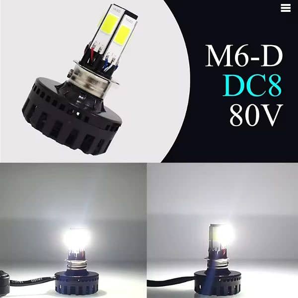 Motoled M6 white headlight with flash for all bikes and cars 4