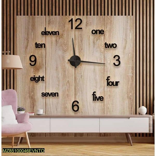 3d diy wooden wall clock for home decor 1