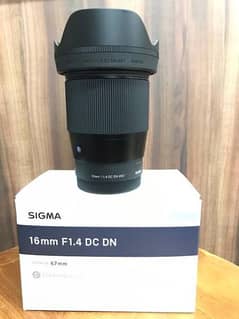 Sigma 16mm 1.4 Lens New Condition Like New