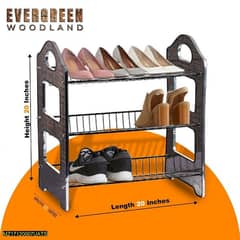 Wooden and Iron Shoe Rack