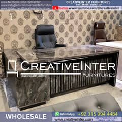 Executive Office Tables chairs sofa set Study Manager leather polish