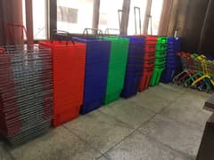 Shopping Baskets/ shops Trolleys/ Cash Counters/ wall rack/ Store rack