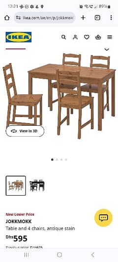 IKEA JOKKMOKK dining table with 4 chairs
